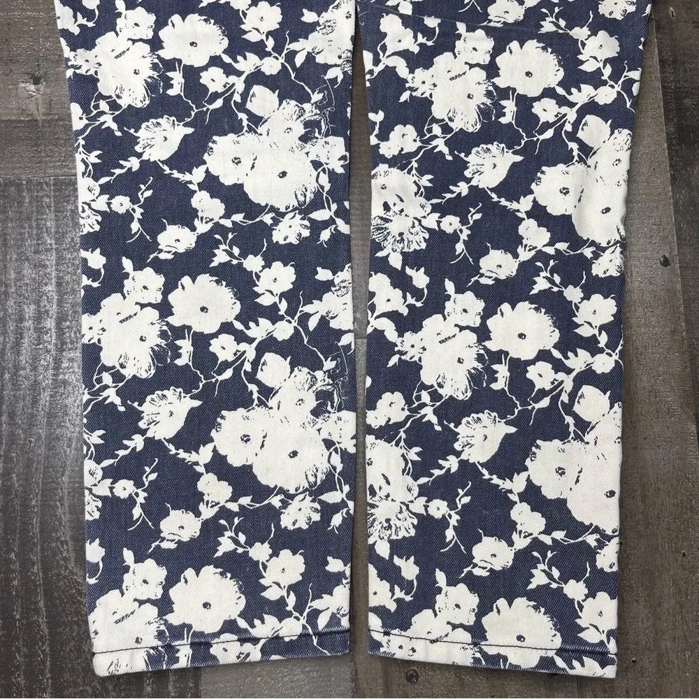 Tory Burch Floral Alexa Cropped Skinny Jeans size 28